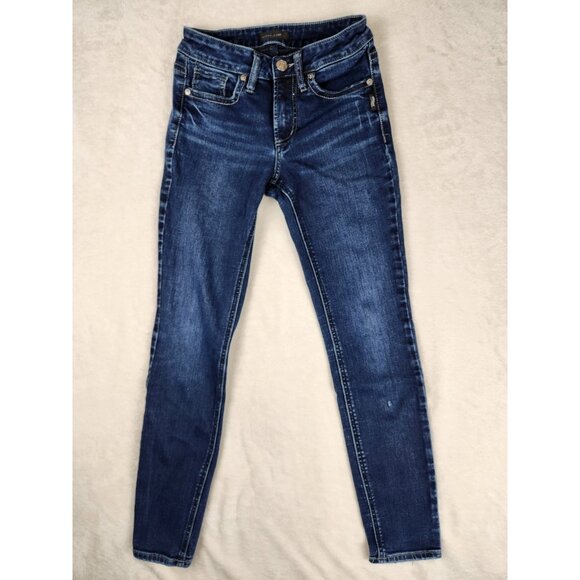 Silver Jeans Suki Skinny Women 23" x27" Blue Dark Wash Super Stretch Denim - Picture 1 of 16